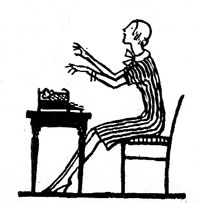 a "typewriter" (typist) operating a typewriter