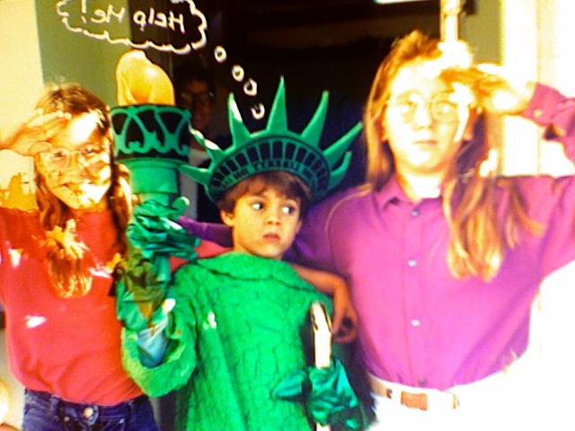 Boy in Statue of Liberty costume