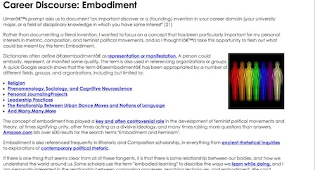 An image from Ella's Career Discourse, focusing on Embodiment