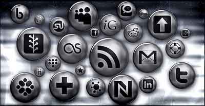 various social media icons