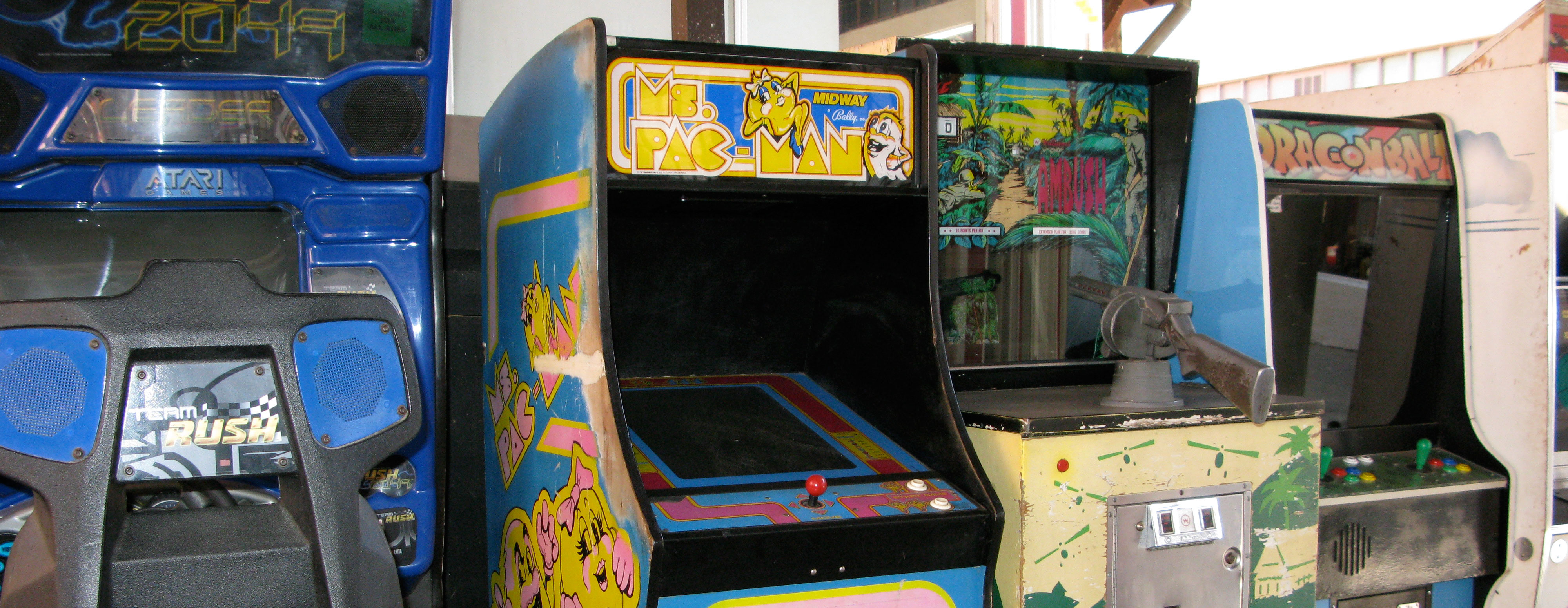 Old school game consoles like Ms. Pac-Man