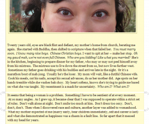 Screenshot of Nomadic Chick's blog, with image of face and text beneath it