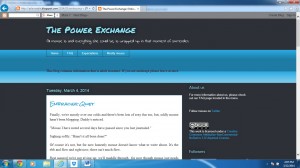 Screenshot of blog, "The Power Exchange"