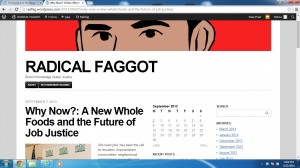 A Screenshot of the blog Radical Faggot