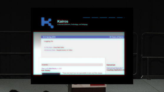 a blurry screenshot of Kairos's homepage