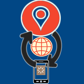 image of globe with mobile and location icon