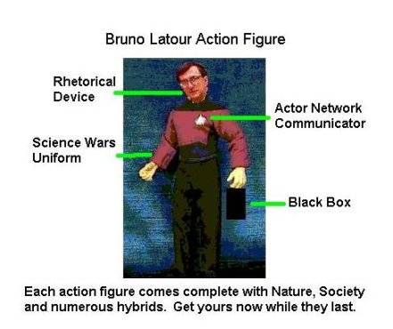 Image by Aliane. Bruno Latour Action Figure, a Star-Trek action figure with Latour's face Photoshopped onto it. From Thing Theory 2009.