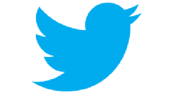 Twitter logo
                  depicts a light-blue tweety-bird.