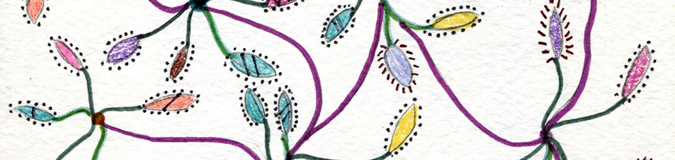 small rectangle with hand-drawn flower shapes, from Tejna Patel's postcard