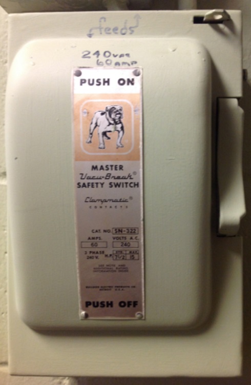 Photograph of a 'Vacu-Break' safety switch cover
