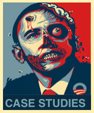 Case Studies: A distorted, zombie-like version of the Obama Hope poster