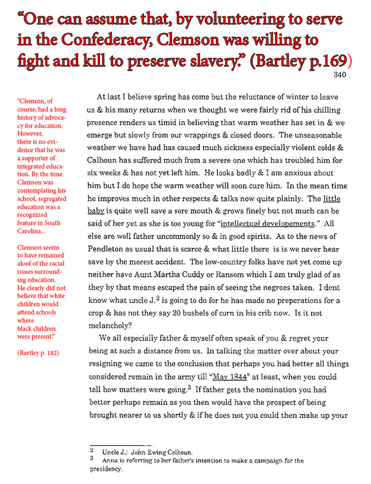 text-heavy image of letter annotated with red block quotations from Bartley