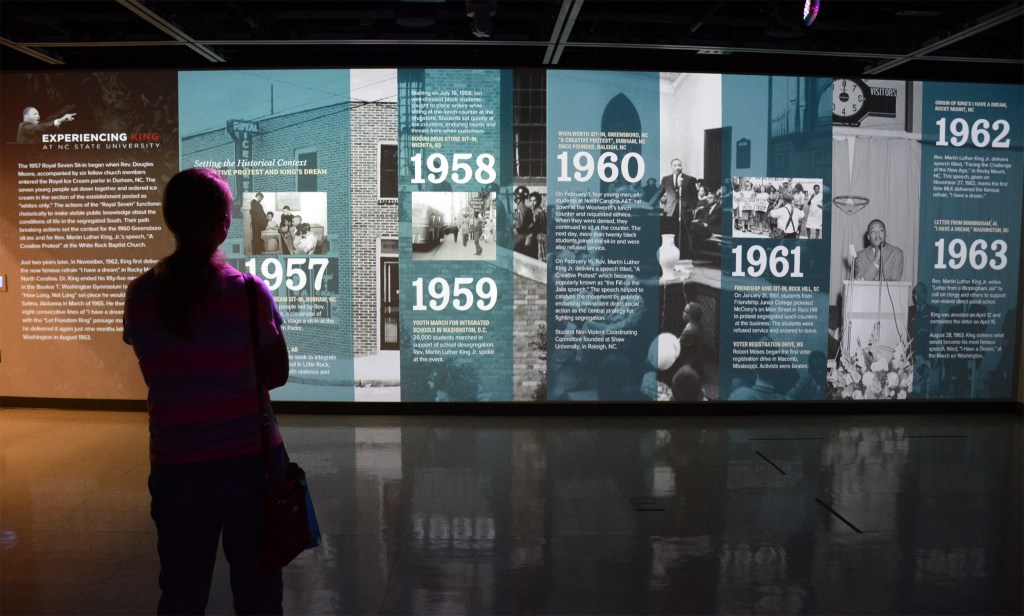 Banner picture showing the timeline of the Experiencing King section of the exhibit