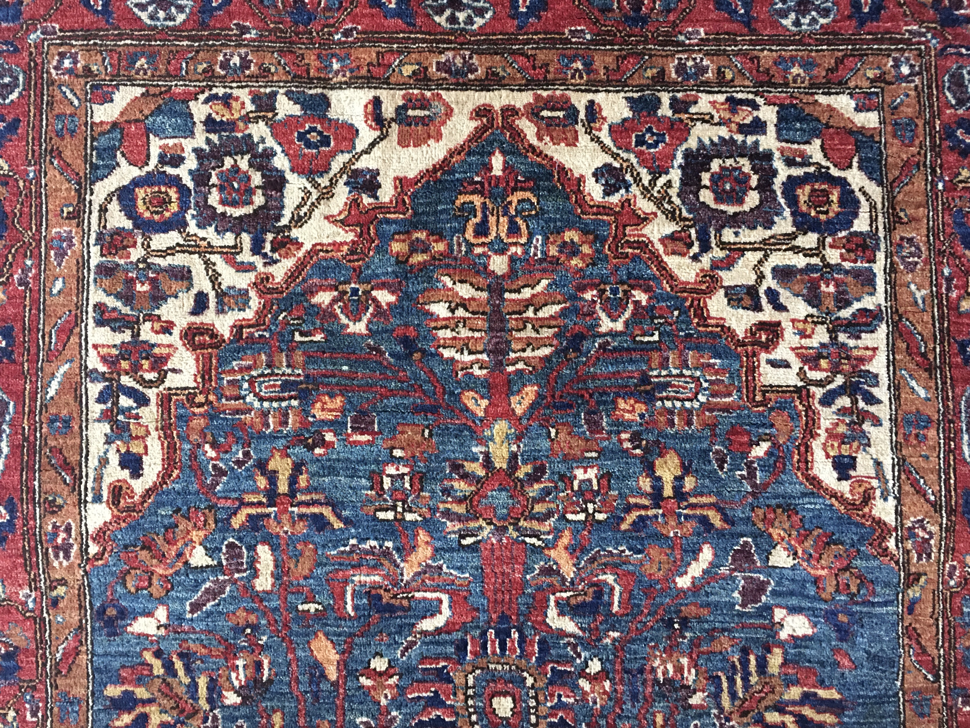 Knots are viewed from the back side of the rug