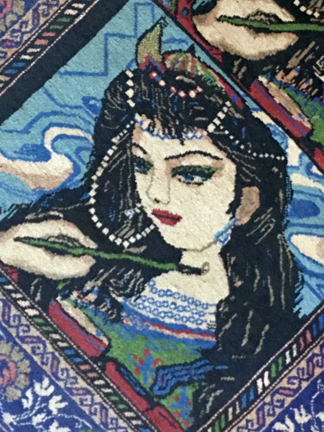A close-up of one of the Shirin portraits