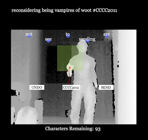 Kinect-enabled Twitter: interface with heat-sensed human body and text