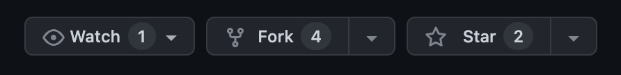Screenshot of Watch, Fork, and Star buttons in GitHub repository.