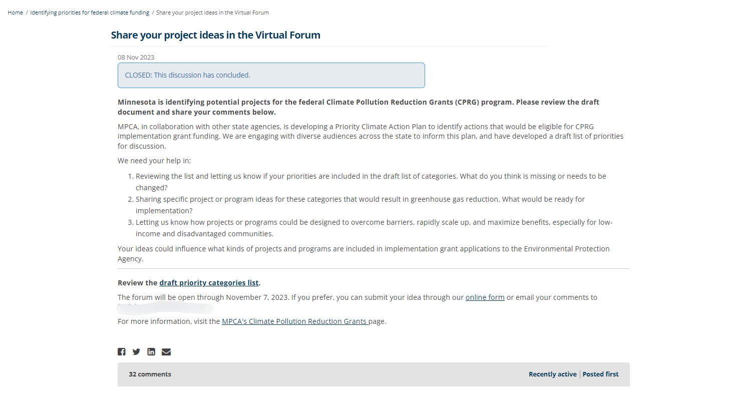 Forum board in EngagementHQ