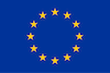 European flag, a blue rectangle with a circle of yellow stars